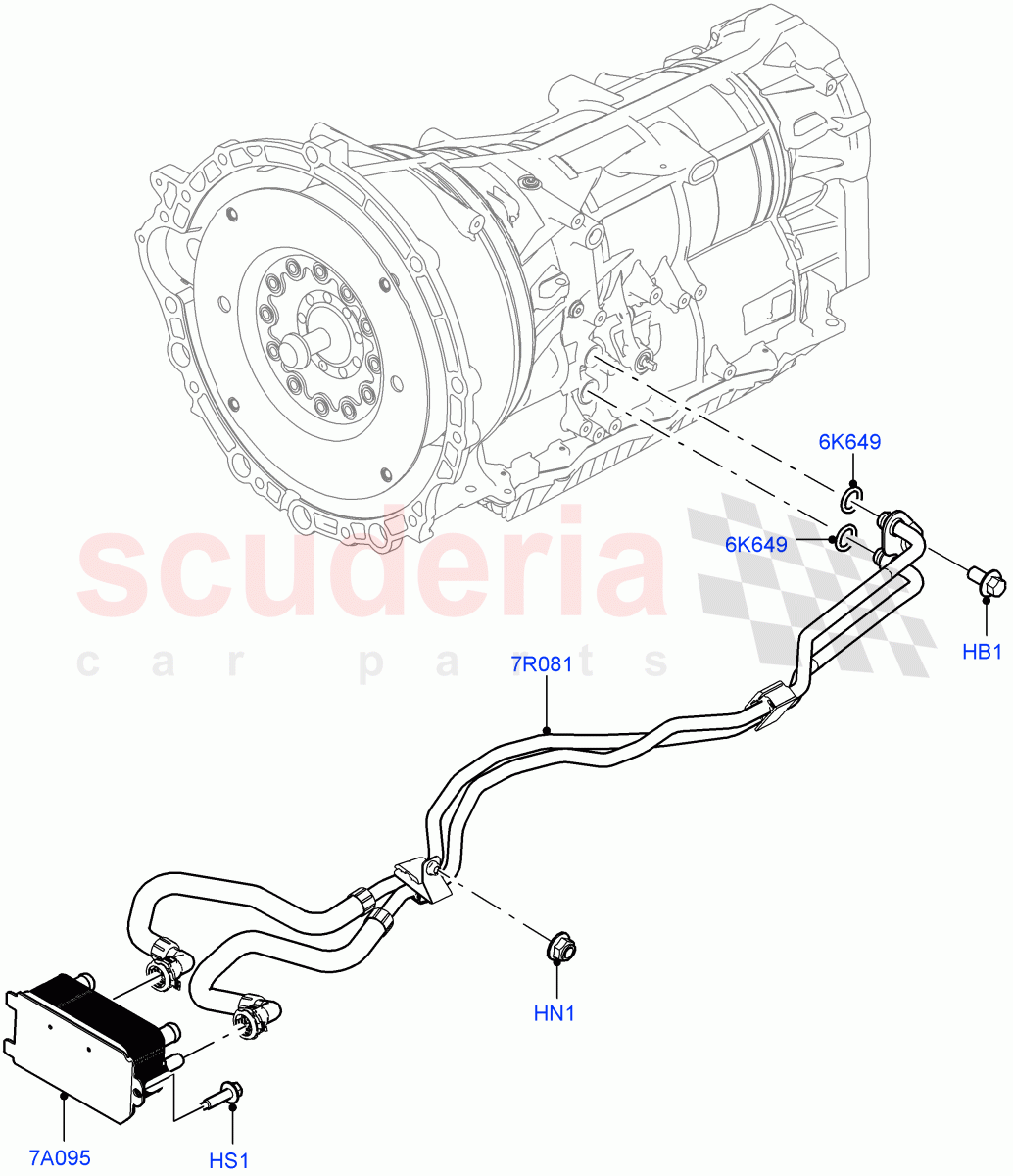 Transmission Cooling Systems (Nitra Plant Build) (2.0L I4 High DOHC AJ200 Petrol, 8 Speed Auto Trans ZF 8HP45) ((V) FROMK2000001) of Land Rover Land Rover Discovery 5 (2017+) [3.0 DOHC GDI SC V6 Petrol]