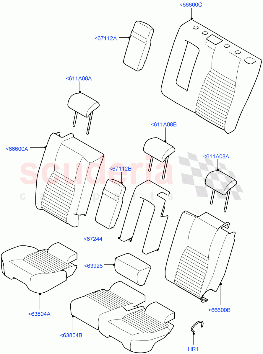 Rear Seat Covers (Luxtec Seats, Changsu (China)) of Land Rover Land Rover Discovery Sport (2015+) [2.0 Turbo Diesel]
