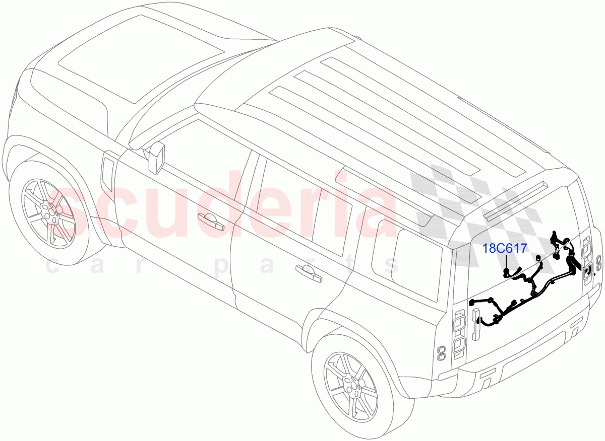 Electrical Wiring - Body And Rear (Tailgate) of Land Rover Land Rover Defender (2020+) [5.0 OHC SGDI SC V8 Petrol]