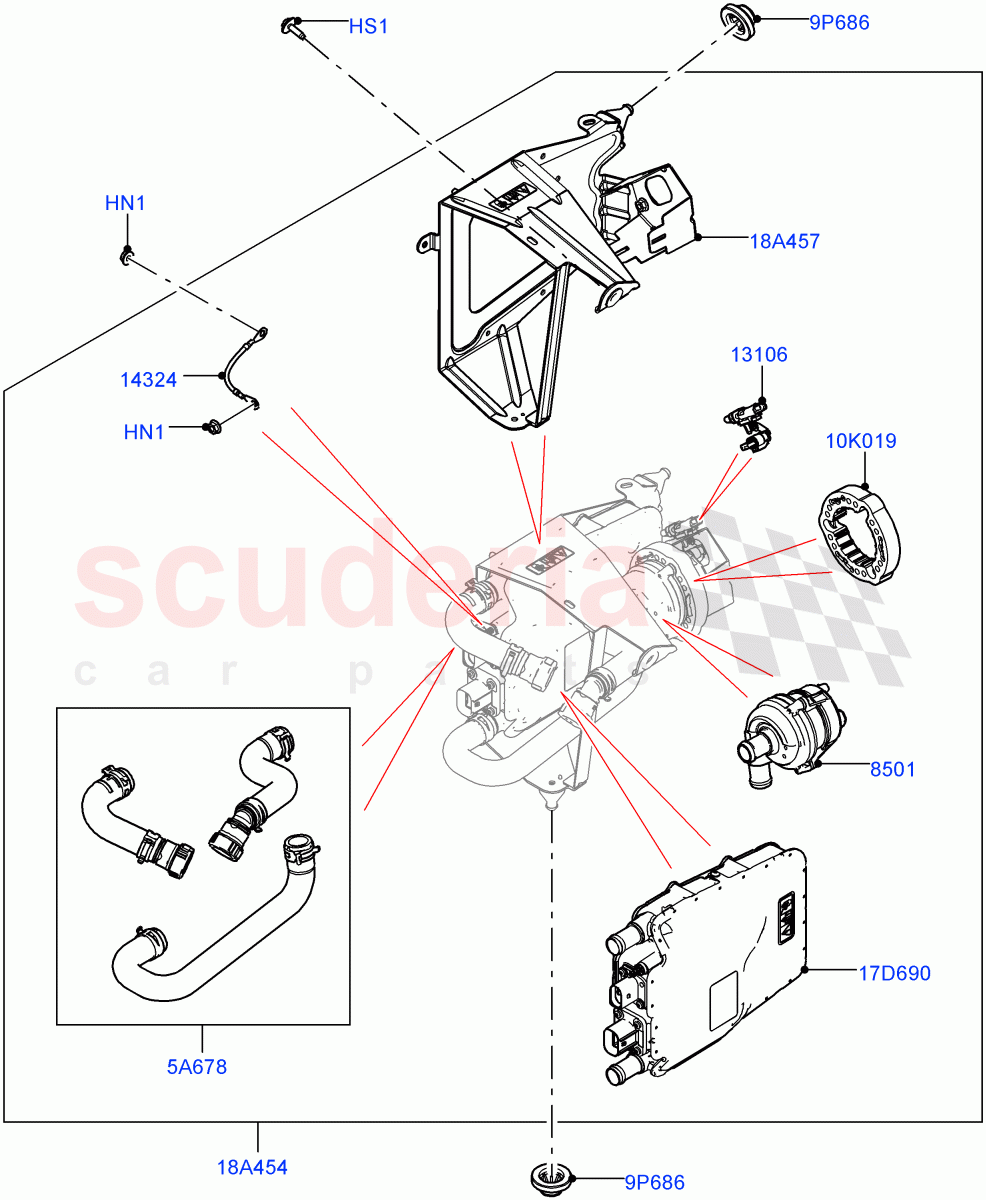 High Voltage Heater (2.0L AJ200P Hi PHEV) ((V) FROMJA000001) of Land Rover Land Rover Range Rover Sport (2014+) [2.0 Turbo Petrol AJ200P]
