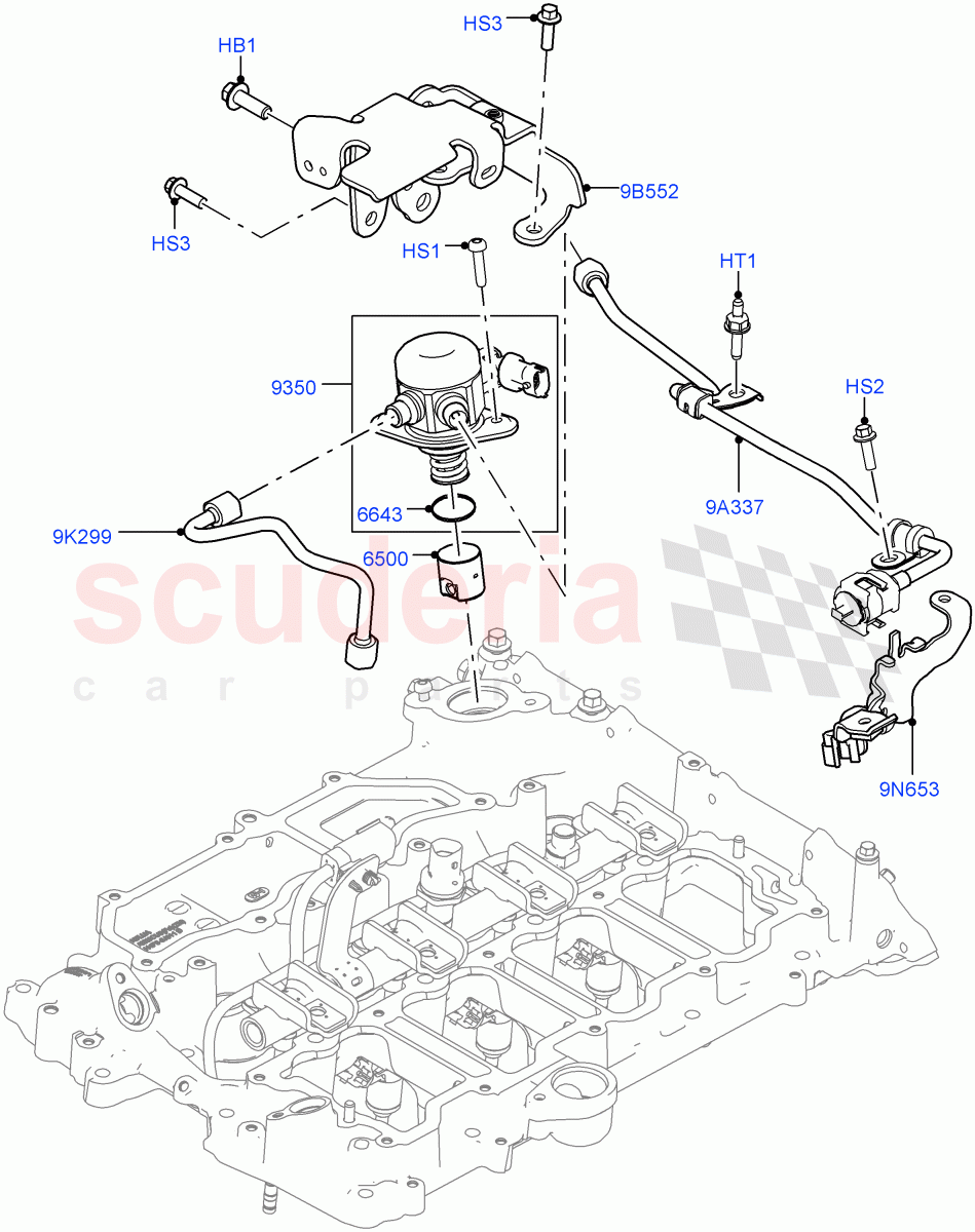 Fuel Injection Pump-Engine Mounted (Solihull Plant Build) (2.0L I4 Mid DOHC AJ200 Petrol, 2.0L I4 High DOHC AJ200 Petrol, 2.0L AJ200P Hi PHEV) ((V) FROMHA000001) of Land Rover Land Rover Discovery 5 (2017+) [2.0 Turbo Petrol AJ200P]