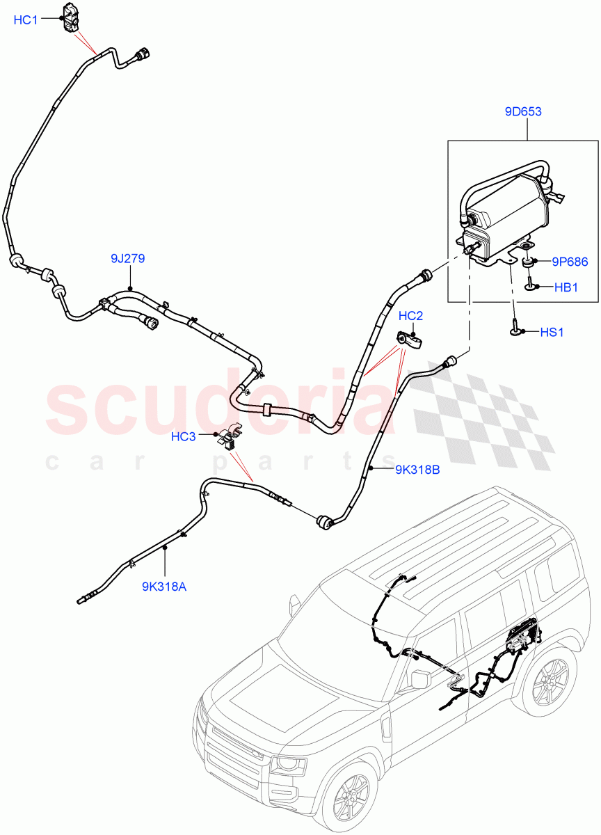 Carbon Canister (Nitra Plant Build) (3.0L AJ20P6 Petrol High, Pet Tank W/O Leak Det - Std Filter) ((V) TOM2999999) of Land Rover Land Rover Defender (2020+) [3.0 I6 Turbo Petrol AJ20P6]