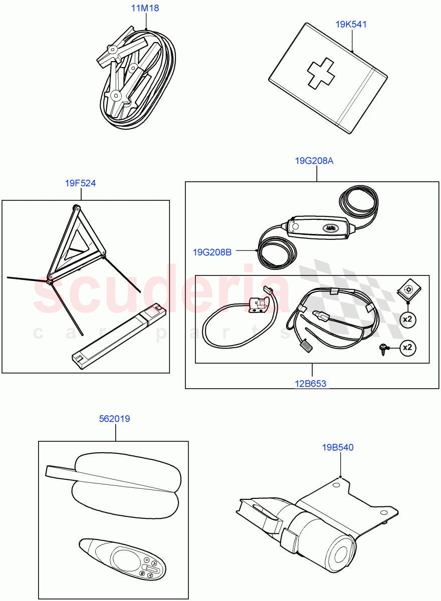 Emergency Equipment (Accessory) (Halewood (UK), Halewood Plant) of Land Rover Land Rover Discovery Sport (2015+) [1.5 I3 Turbo Petrol AJ20P3]