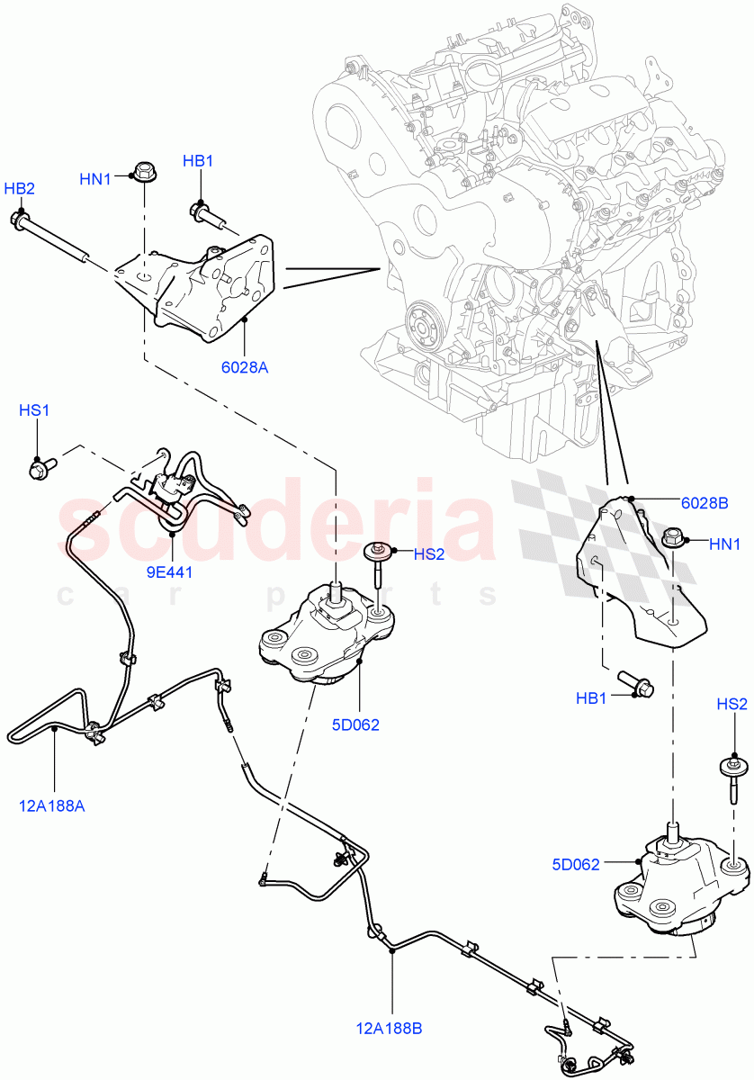 Engine Mounting (3.0 V6 Diesel) of Land Rover Land Rover Range Rover (2012-2021) [3.0 I6 Turbo Diesel AJ20D6]