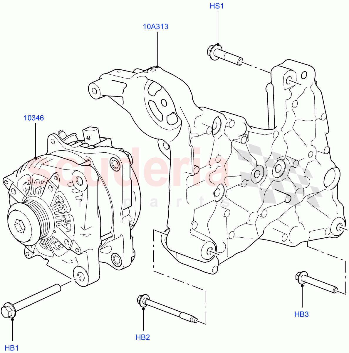 Alternator And Mountings (2.0L 16V TIVCT T/C 240PS Petrol) ((V) FROMFA000001) of Land Rover Land Rover Range Rover (2012-2021) [5.0 OHC SGDI NA V8 Petrol]