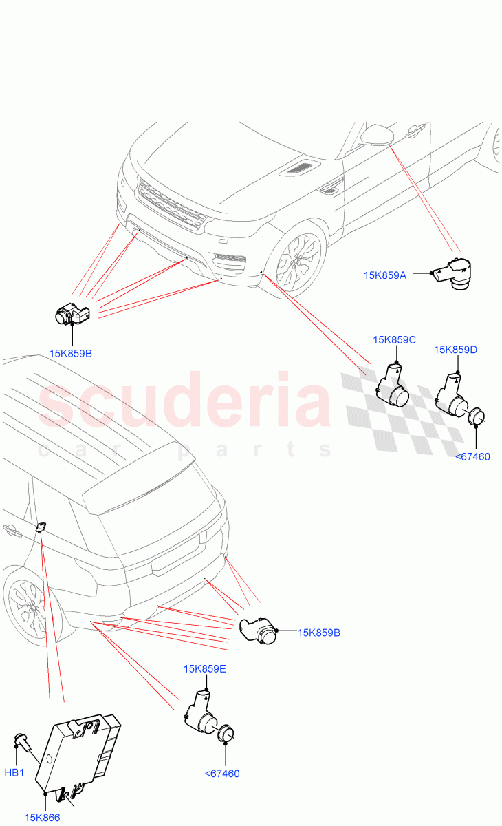 Parking Distance Control (Version - Core, Non SVR) ((V) FROMJA000001) of Land Rover Land Rover Range Rover Sport (2014+) [5.0 OHC SGDI SC V8 Petrol]