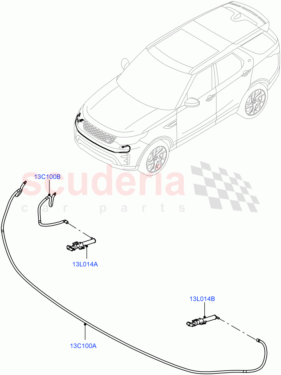 Headlamp Washer (Solihull Plant Build) (With Headlamp Power Wash) ((V) FROMHA000001) of Land Rover Land Rover Discovery 5 (2017+) [3.0 I6 Turbo Petrol AJ20P6]