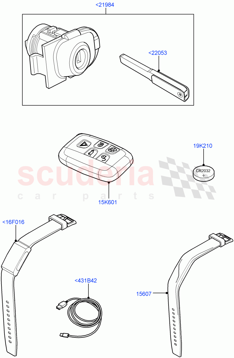 Vehicle Lock Sets And Repair Kits (Nitra Plant Build) ((V) FROMK2000001) of Land Rover Land Rover Discovery 5 (2017+) [3.0 I6 Turbo Diesel AJ20D6]