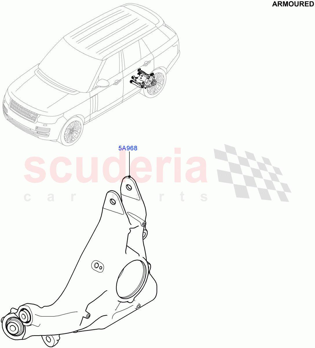 Rear Knuckle And Hub (Armoured) ((V) FROMEA000001) of Land Rover Land Rover Range Rover (2012-2021) [5.0 OHC SGDI NA V8 Petrol]