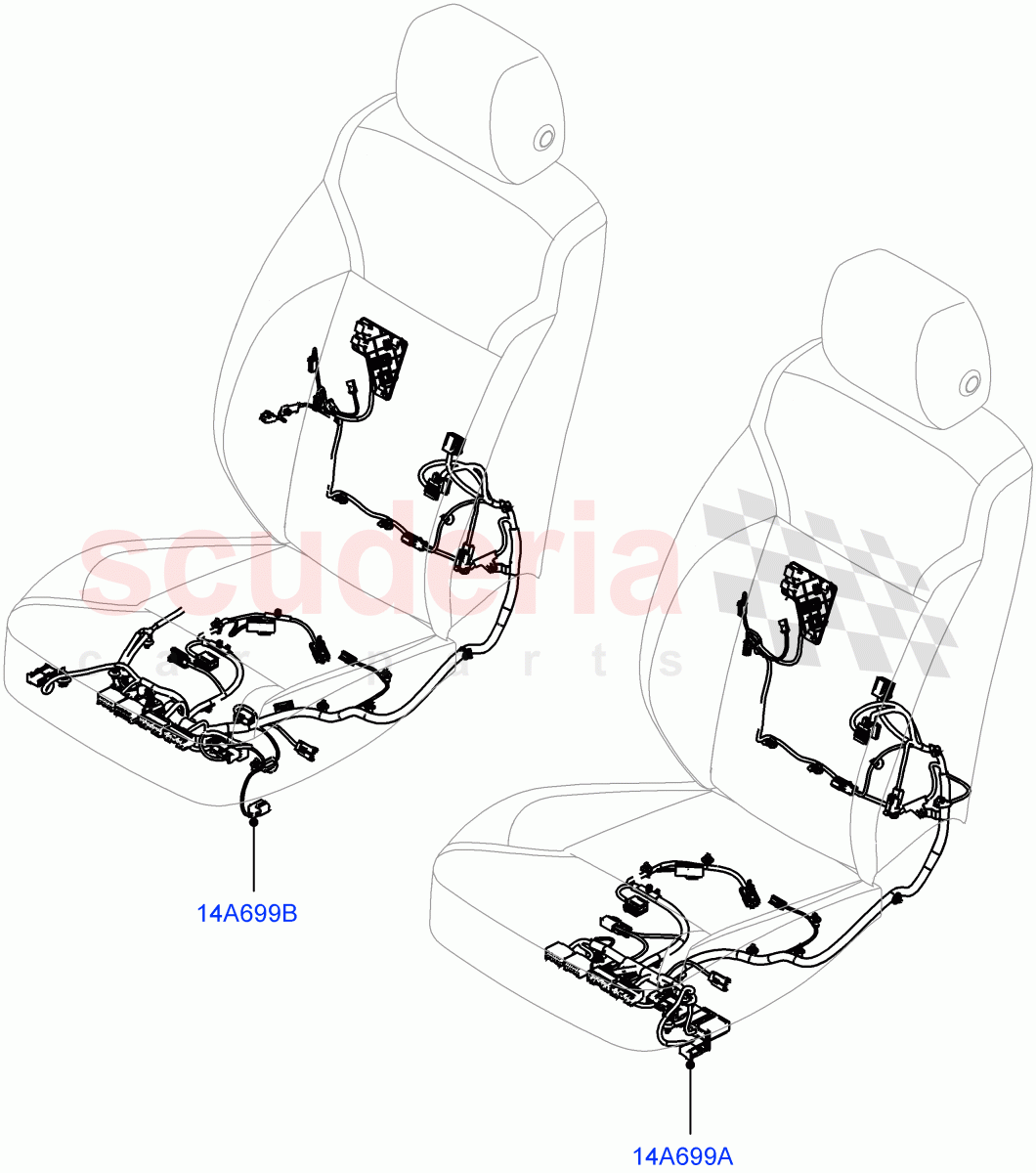 Wiring - Seats ((V) FROMP2000001) of Land Rover Land Rover Discovery 5 (2017+) [3.0 I6 Turbo Petrol AJ20P6]