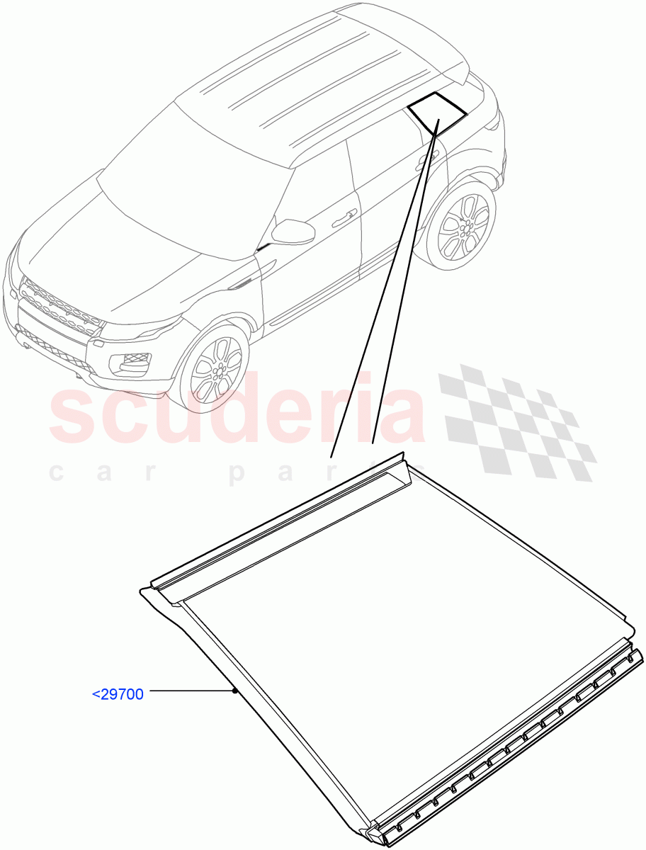 Quarter Windows (Changsu (China)) ((V) FROMEG000001) of Land Rover Land Rover Range Rover Evoque (2012-2018) [2.0 Turbo Petrol AJ200P]