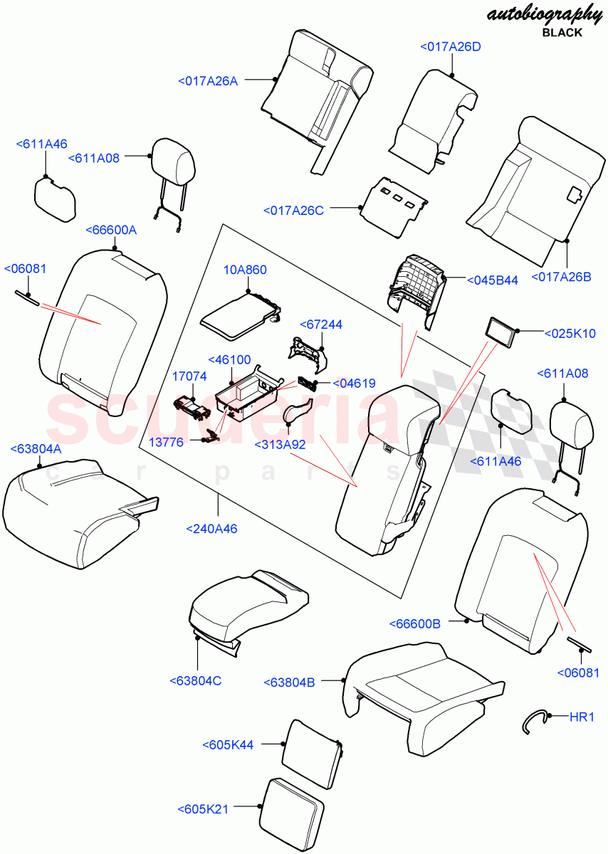 Rear Seat Covers (2S AL Leather Diamond, 40/20/40 Super Slouch Rear Seat) ((V) FROMJA000001) of Land Rover Land Rover Range Rover (2012-2021) [5.0 OHC SGDI SC V8 Petrol]