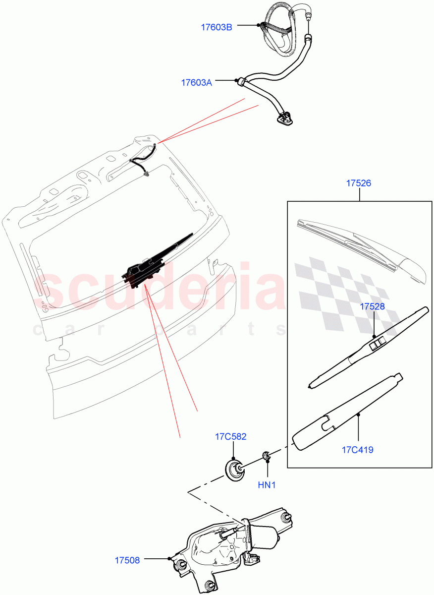 Rear Window Wiper And Washer (Itatiaia (Brazil)) ((V) FROMGT000001) of Land Rover Land Rover Discovery Sport (2015+) [2.0 Turbo Diesel AJ21D4]