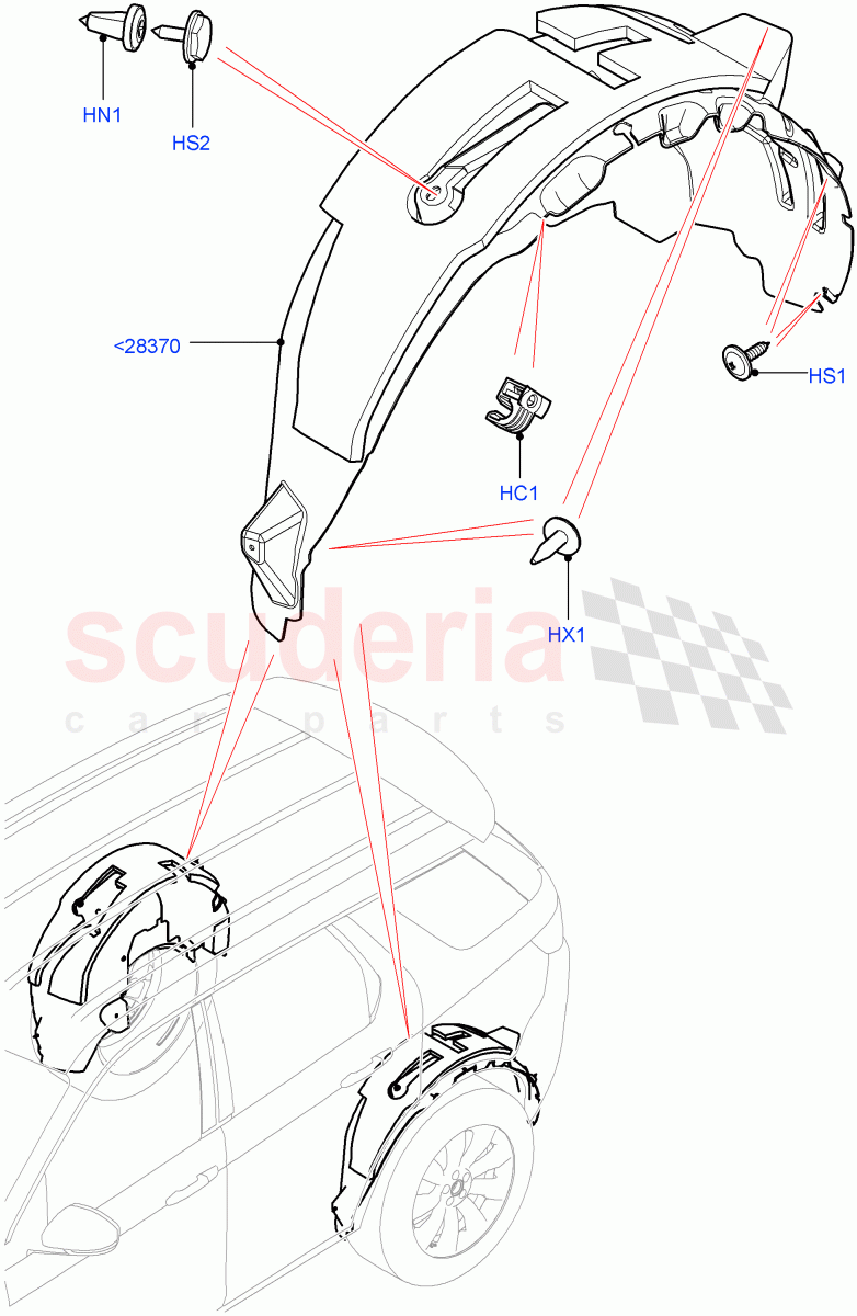 Side Panels - Inner (Wheelhouse) (Halewood (UK)) of Land Rover Land Rover Discovery Sport (2015+) [2.0 Turbo Diesel]
