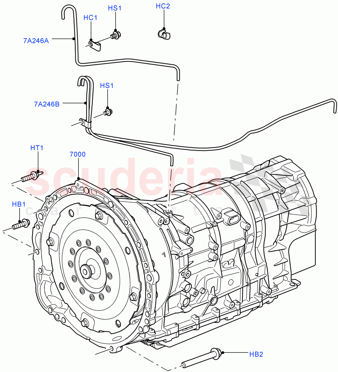 Auto Trans Assy & Speedometer Drive (Cologne V6 4.0 EFI (SOHC), 6 Speed Auto ZF 6HP26 Steptronic, Lion Diesel 2.7 V6 (140KW), 3.6L V8 32V DOHC EFi Diesel Lion) ((V) FROMAA000001) of Land Rover Land Rover Discovery 4 (2010-2016) [3.0 DOHC GDI SC V6 Petrol]