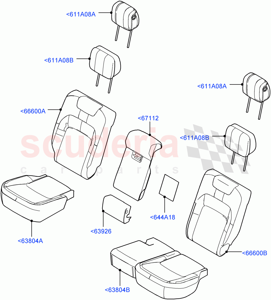 Rear Seat Covers (Semi Aniline Leather Perf, With 60/40 Power Fold Thru Rr Seat) ((V) FROMJA000001) of Land Rover Land Rover Range Rover (2012-2021) [2.0 Turbo Petrol GTDI]