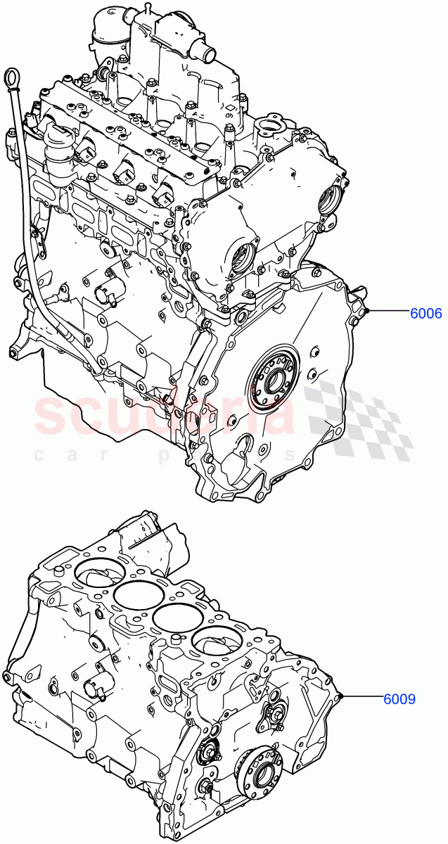 Service Engine And Short Block (2.0L I4 High DOHC AJ200 Petrol, Changsu (China), 2.0L I4 Mid DOHC AJ200 Petrol) of Land Rover Land Rover Discovery Sport (2015+) [2.0 Turbo Petrol AJ200P]