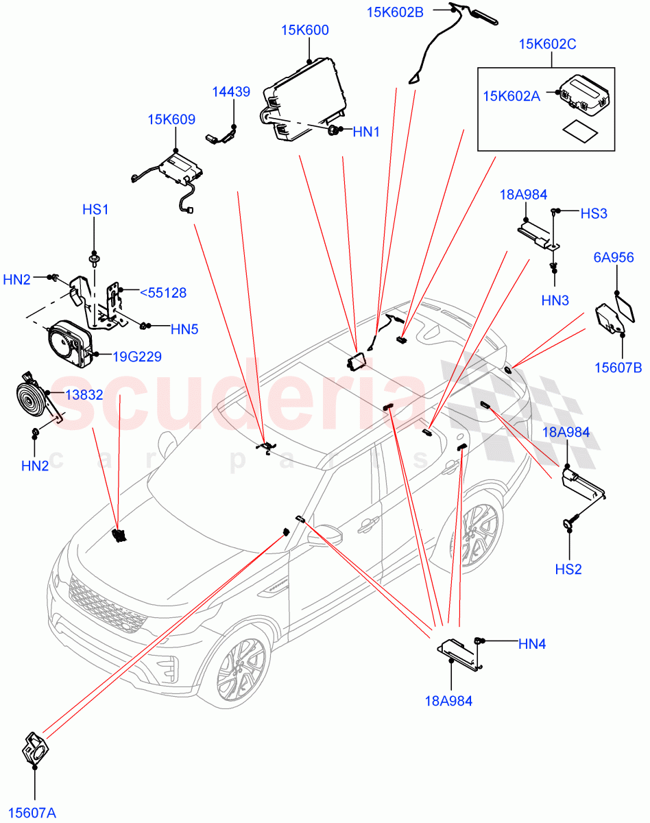 Anti-Theft Alarm Systems (Solihull Plant Build) ((V) FROMHA000001) of Land Rover Land Rover Discovery 5 (2017+) [3.0 DOHC GDI SC V6 Petrol]