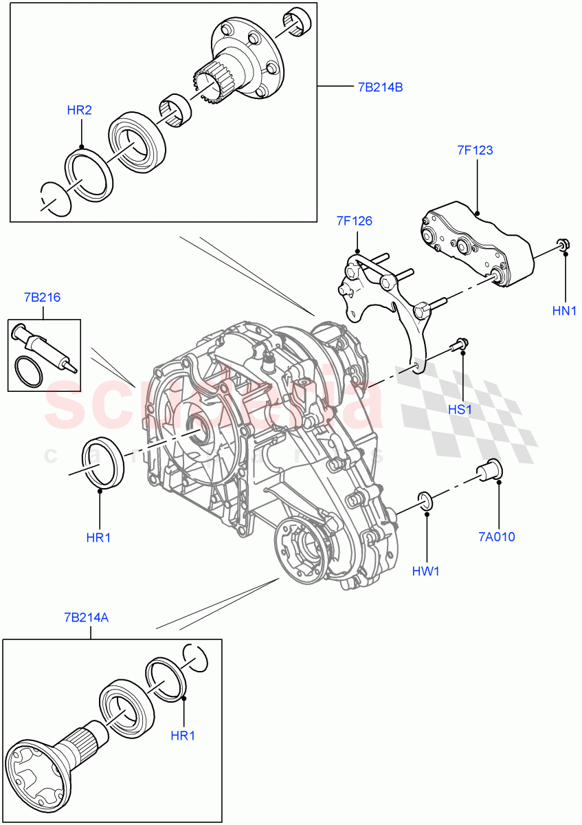 Transfer Drive Components (8 Speed Auto Trans ZF 8HP45, With 1 Speed Transfer Case, 8 Speed Auto Trans ZF 8HP70 4WD) ((V) TOGA999999) of Land Rover Land Rover Range Rover Sport (2014+) [3.0 I6 Turbo Diesel AJ20D6]
