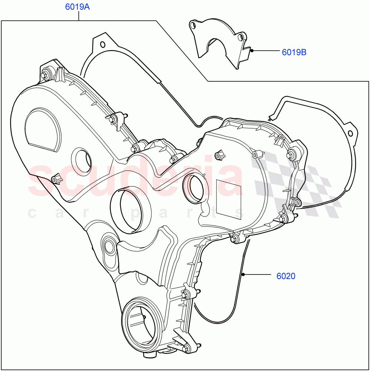Timing Gear Covers (3.0 V6 Diesel) ((V) FROMAA000001) of Land Rover Land Rover Discovery 4 (2010-2016) [3.0 Diesel 24V DOHC TC]