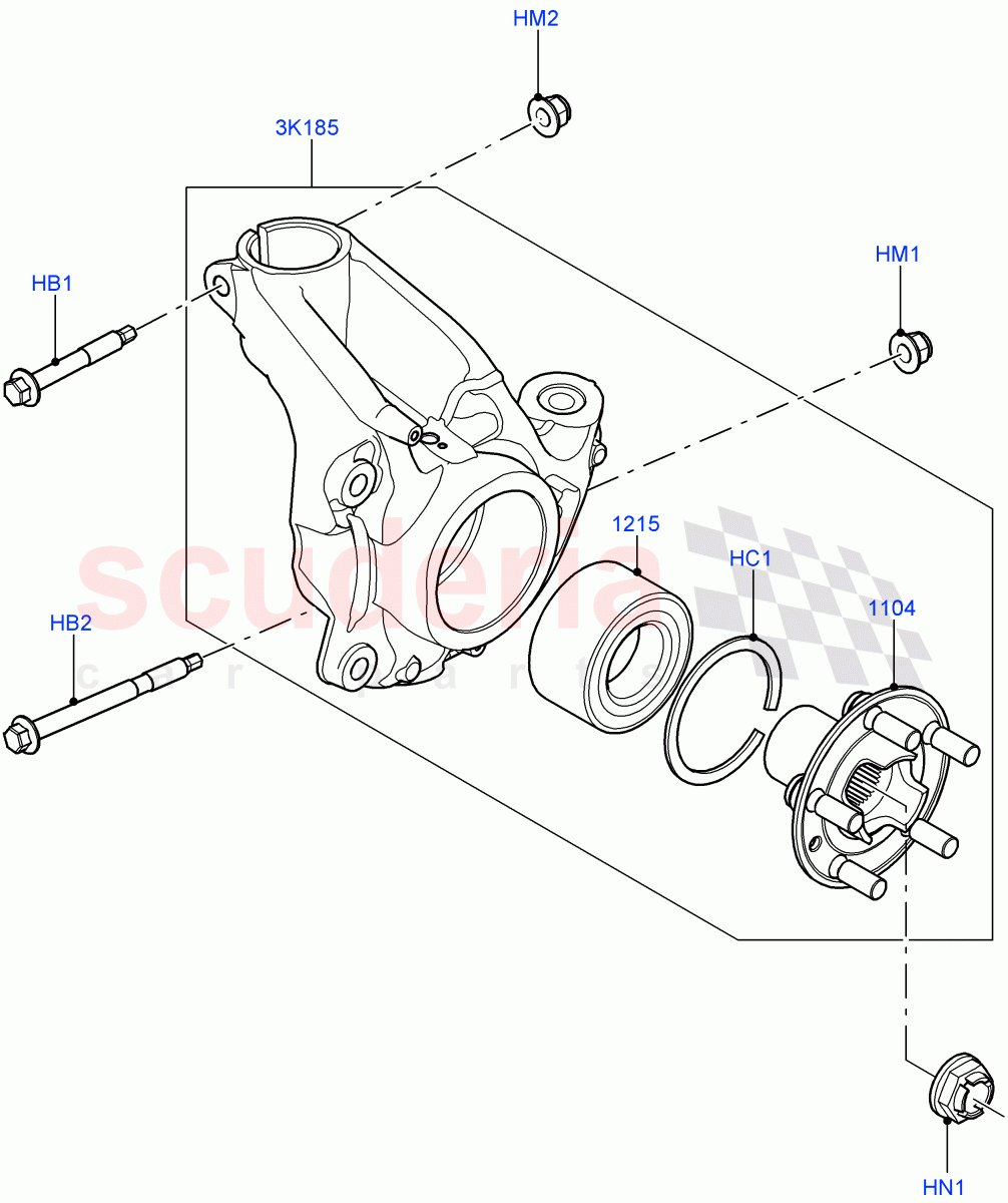 Front Knuckle And Hub (Changsu (China)) ((V) FROMFG000001, (V) TOKG446856) of Land Rover Land Rover Discovery Sport (2015+) [2.0 Turbo Petrol GTDI]