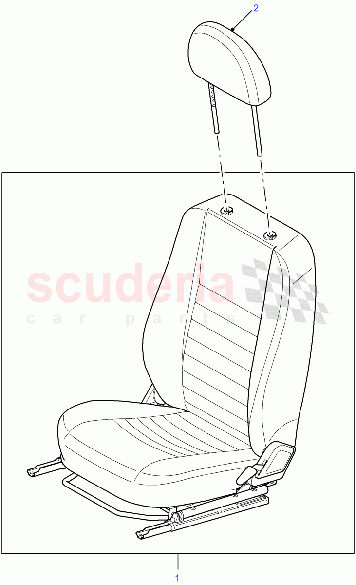 Front Seat - With Headrestraint (Defender Cloth Black, Less Map Pockets, County (Grey) Vinyl) ((V) FROM7A000001) of Land Rover Land Rover Defender (2007-2016)