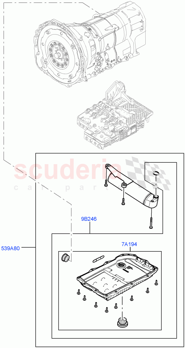 Valve Body - Main Control & Servo's (3.0L AJ20P6 Petrol High, 8 Speed Auto Trans ZF 8HP76, 4.4L DOHC DITC V8 Diesel, 3.0L AJ20D6 Diesel High) ((V) FROMKA000001) of Land Rover Land Rover Range Rover Velar (2017+) [3.0 DOHC GDI SC V6 Petrol]