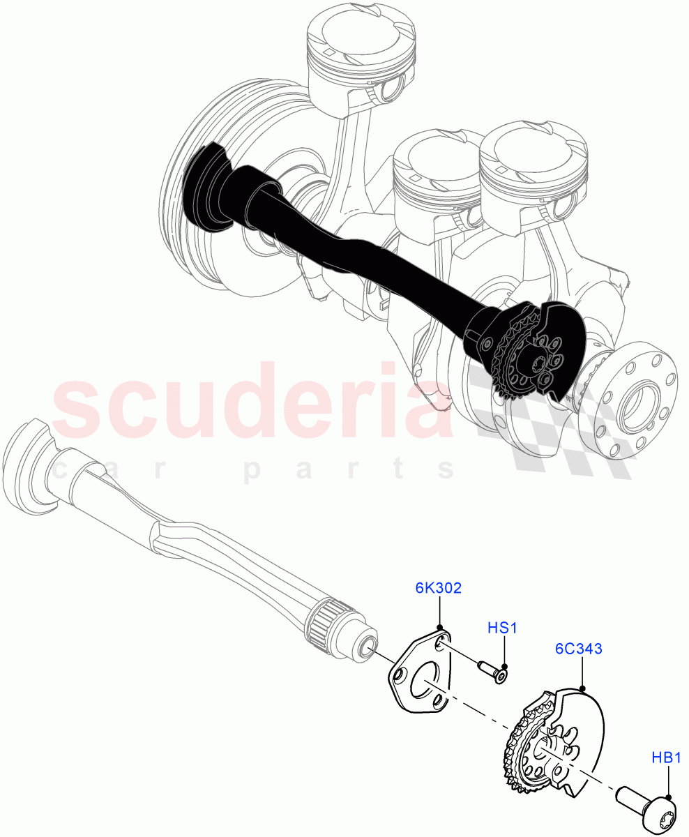 Balance Shafts And Drive (1.5L AJ20P3 Petrol High PHEV, Halewood (UK), 1.5L AJ20P3 Petrol High) ((V) FROMLH000001) of Land Rover Land Rover Range Rover Evoque (2019+) [1.5 I3 Turbo Petrol AJ20P3]