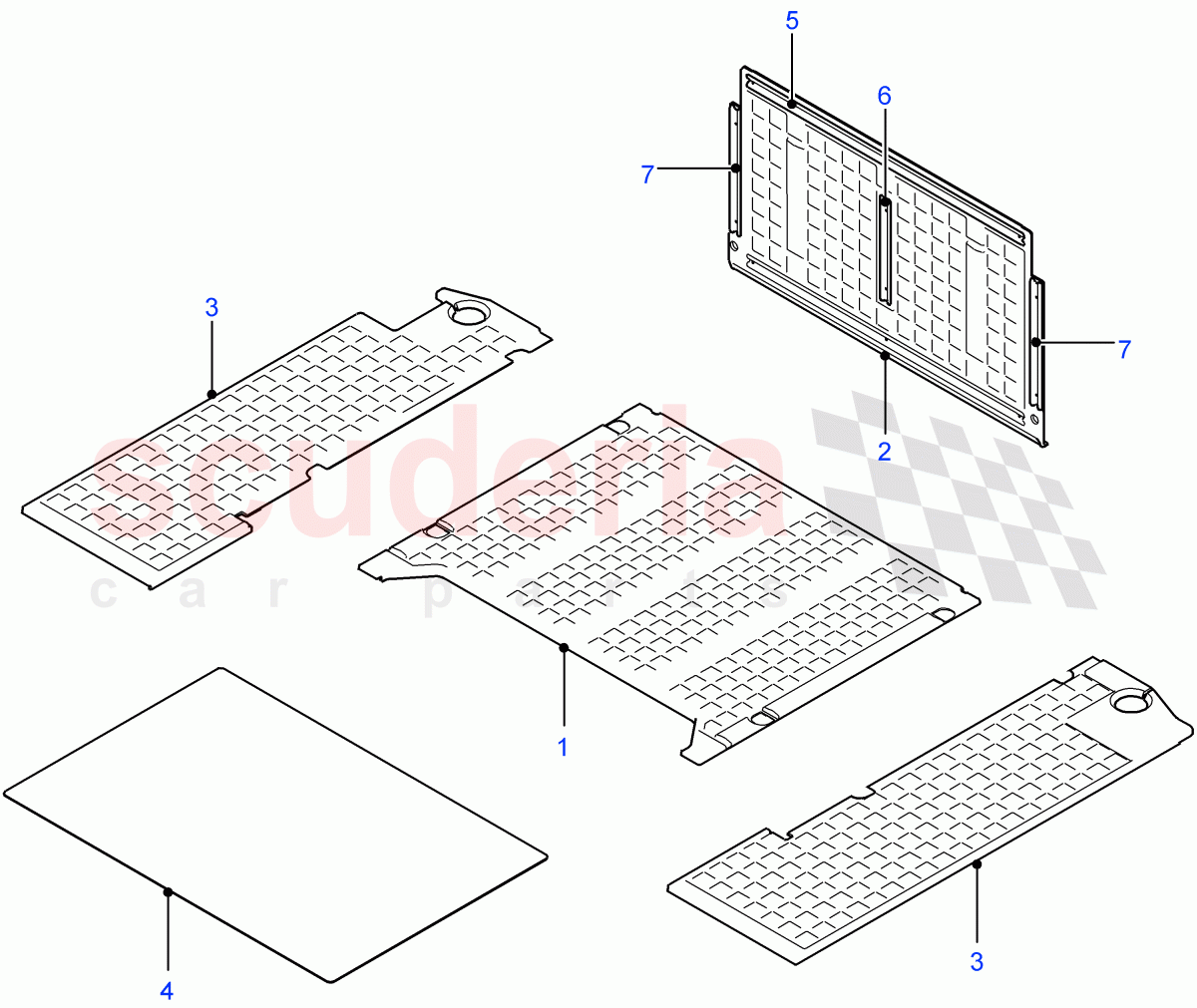 Rear Mats (Soft Top) of Land Rover Land Rover Defender (2007-2016)