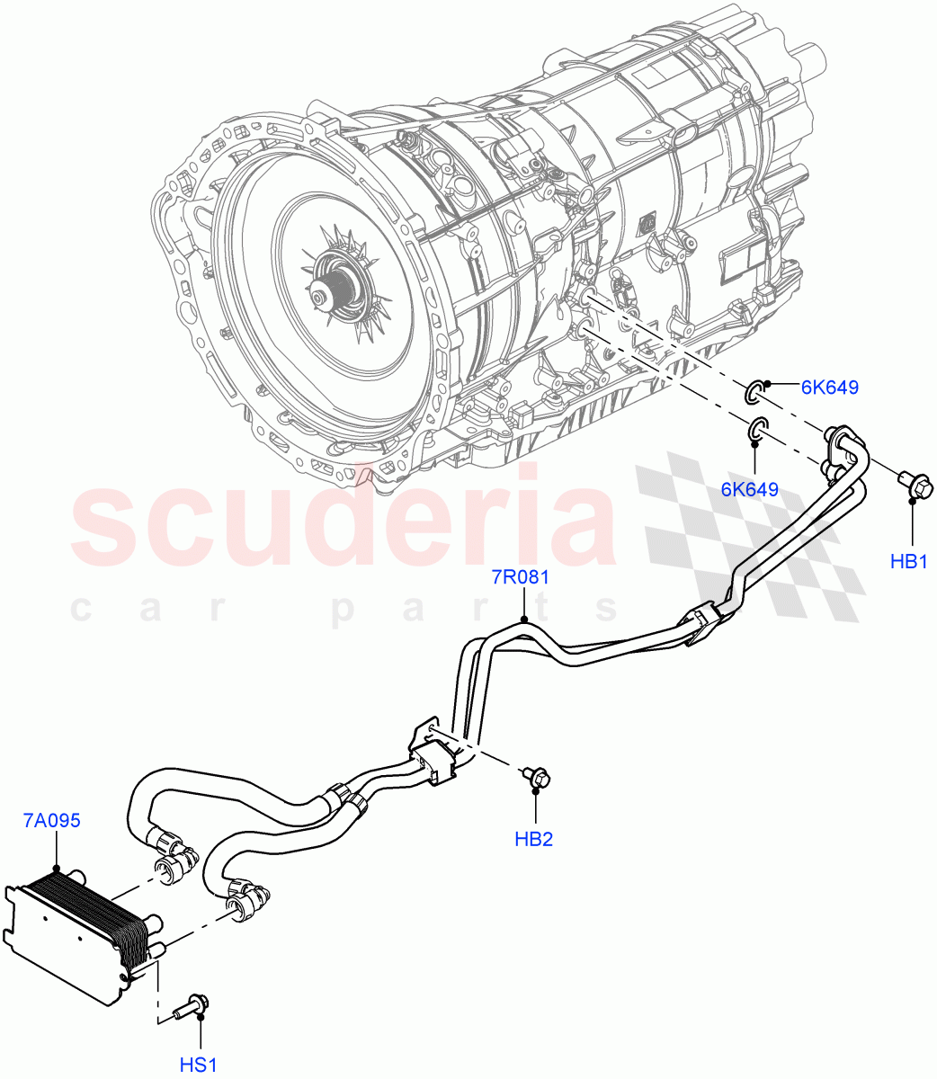 Transmission Cooling Systems (Nitra Plant Build) (8HP Gen3 Hybrid Trans) of Land Rover Land Rover Defender (2020+) [3.0 I6 Turbo Diesel AJ20D6]