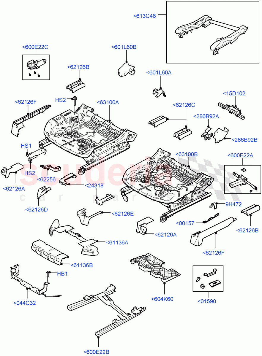 Front Seat Base ((V) FROMJA000001) of Land Rover Land Rover Range Rover (2012-2021) [3.0 Diesel 24V DOHC TC]