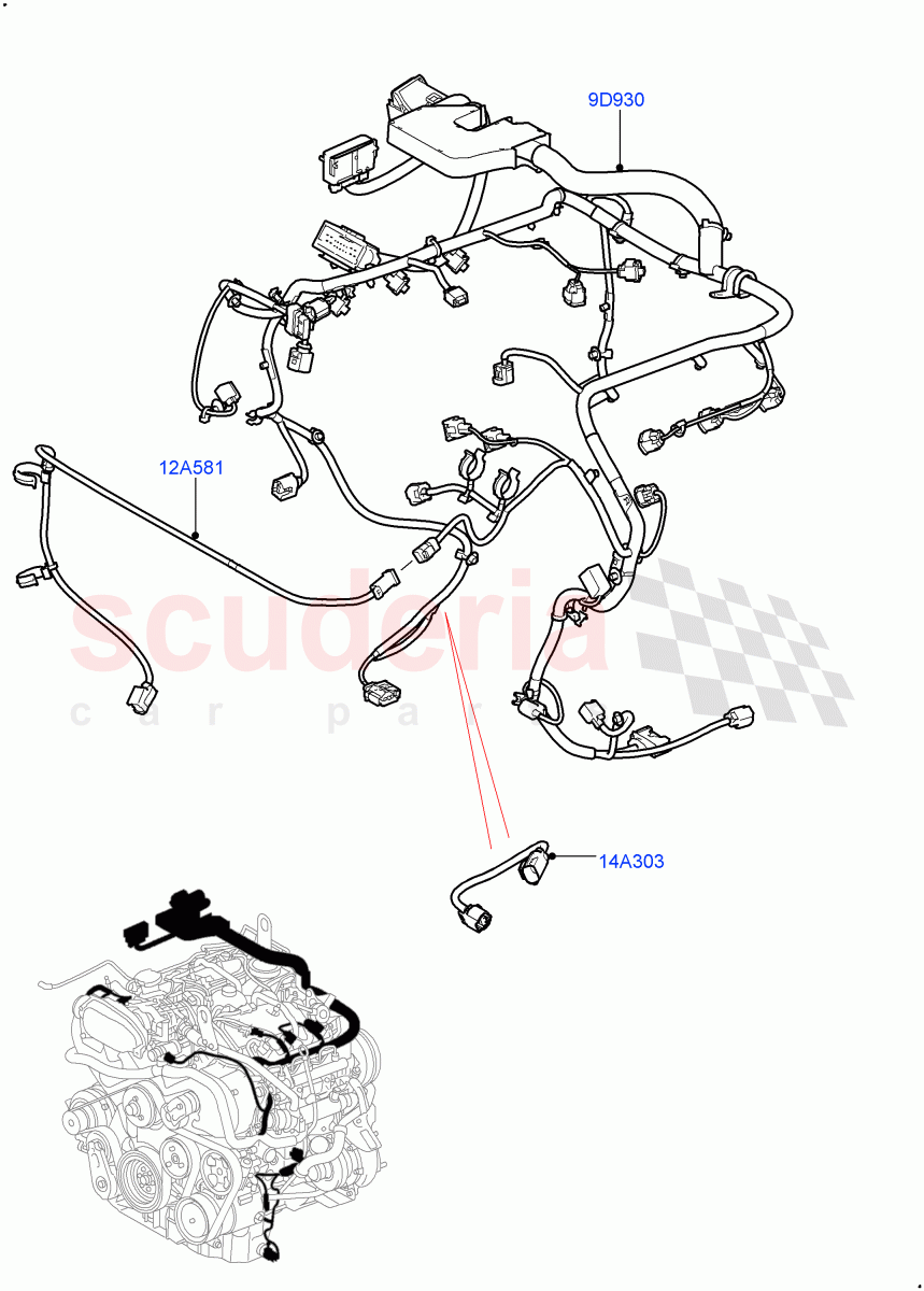 Electrical Wiring - Engine And Dash (Engine) (Lion Diesel 2.7 V6 (140KW), 3.0 V6 Diesel) ((V) FROMAA000001) of Land Rover Land Rover Discovery 4 (2010-2016) [4.0 Petrol V6]