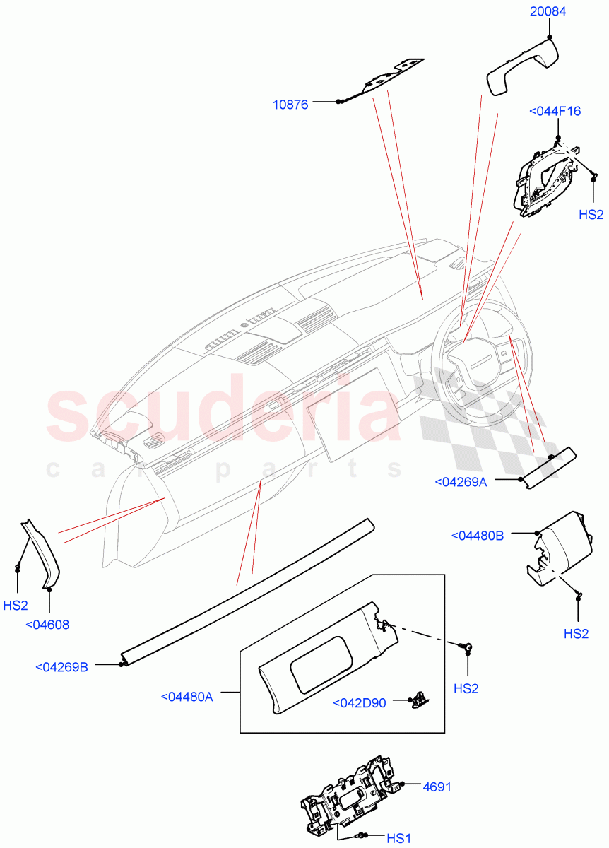 Instrument Panel (External Components, Centre) of Land Rover Land Rover Range Rover (2022+) [4.4 V8 Turbo Petrol NC10]