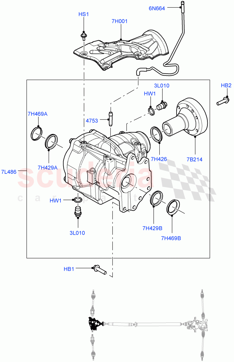Front Axle Case (6 Speed Manual Trans M66 - AWD, Halewood (UK), 6 Speed Auto AWF21 AWD) ((V) TODH999999) of Land Rover Land Rover Range Rover Evoque (2012-2018) [2.0 Turbo Diesel]