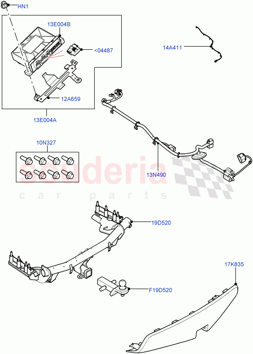 Towing Equipment (AUS 2" Square Reciever Towing, Accessory) ((+) "AUS/NZ", Halewood (UK)) ((V) FROMLH000001) of Land Rover Land Rover Discovery Sport (2015+) [2.0 Turbo Petrol AJ200P]