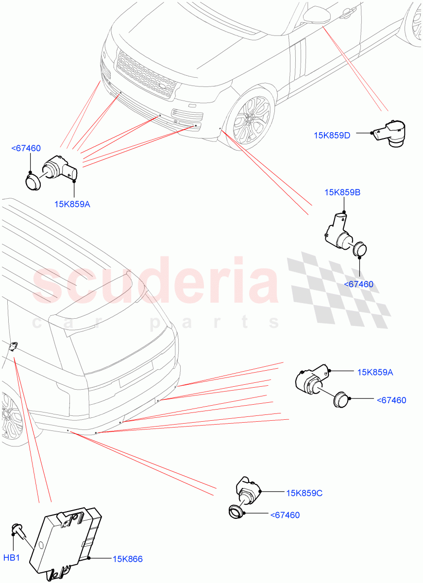 Parking Distance Control ((V) FROMJA000001) of Land Rover Land Rover Range Rover (2012-2021) [5.0 OHC SGDI NA V8 Petrol]