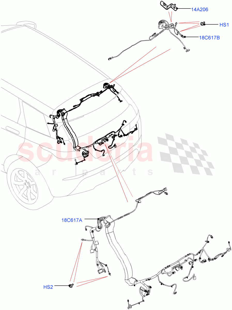 Electrical Wiring - Body And Rear (Tailgate) (Changsu (China)) of Land Rover Land Rover Range Rover Evoque (2019+) [2.0 Turbo Diesel]
