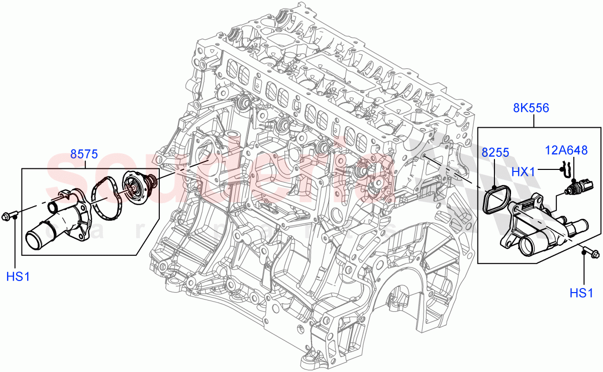 Thermostat/Housing & Related Parts (2.0L 16V TIVCT T/C 240PS Petrol, Changsu (China)) ((V) FROMEG000001) of Land Rover Land Rover Range Rover Evoque (2012-2018) [2.0 Turbo Petrol GTDI]