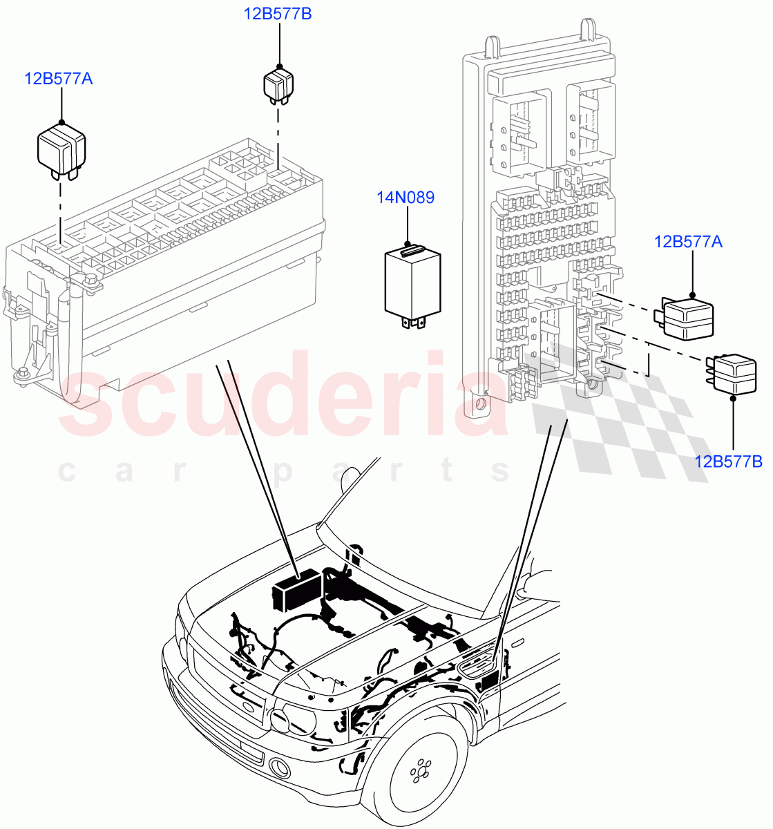 Relays ((V) FROMAA000001) of Land Rover Land Rover Range Rover Sport (2010-2013) [5.0 OHC SGDI NA V8 Petrol]