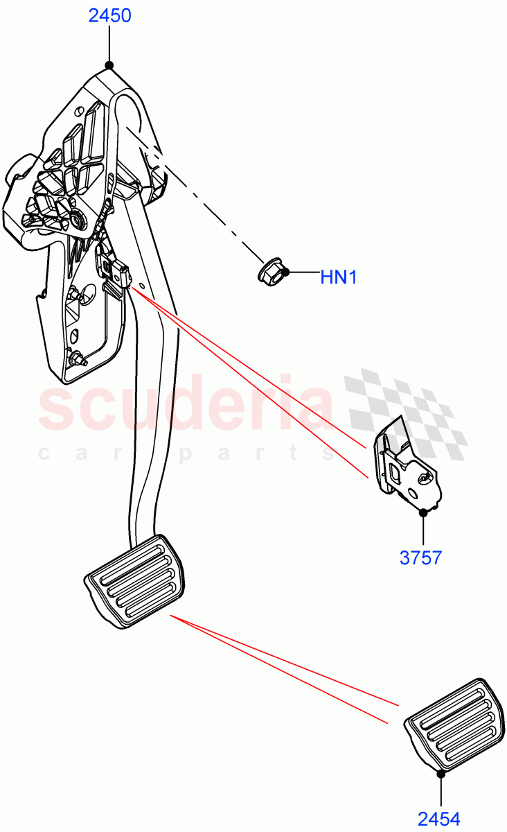 Brake And Clutch Controls (8 Speed Automatic Trans 8G30, Itatiaia (Brazil)) of Land Rover Land Rover Range Rover Evoque (2019+) [2.0 Turbo Diesel AJ21D4]