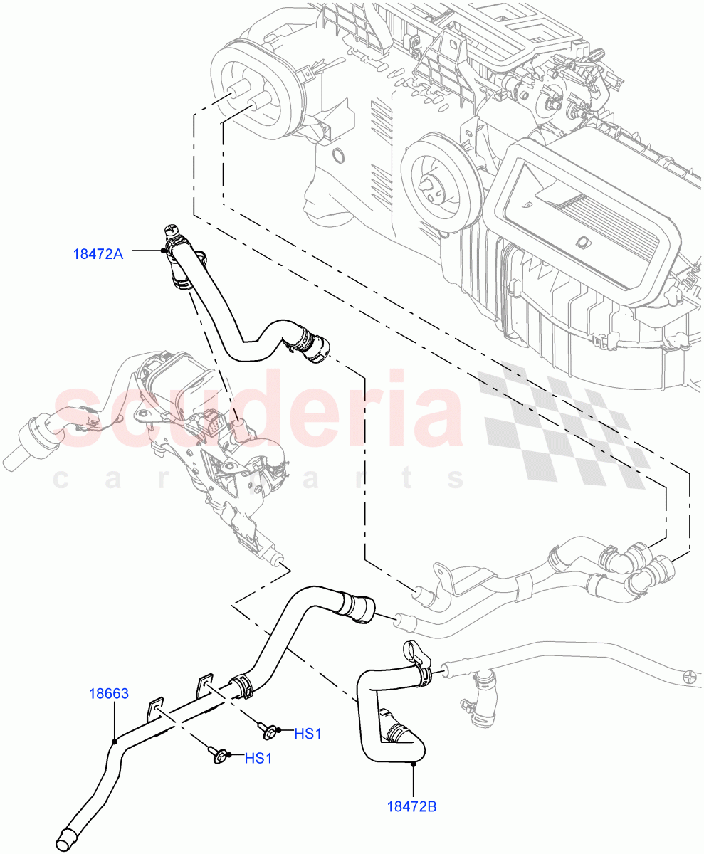 Heater Hoses (Front) (3.0 V6 Diesel, With Fuel Fired Heater) ((V) FROMJA000001, (V) TOJA999999) of Land Rover Land Rover Range Rover Sport (2014+) [3.0 I6 Turbo Petrol AJ20P6]