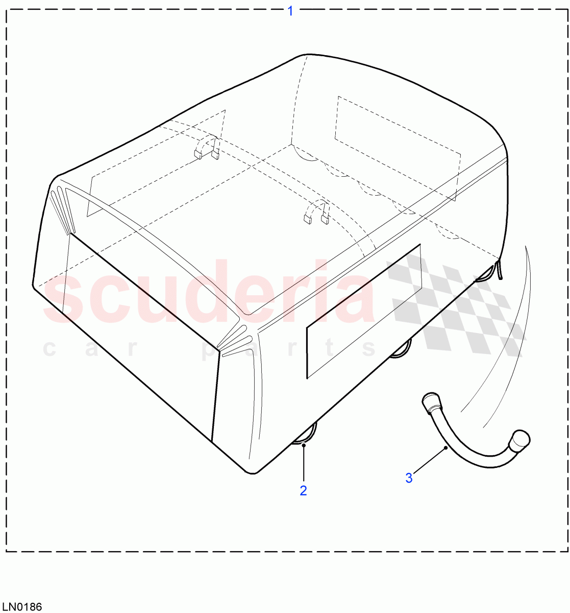 Hood Assembly - PVC (Pick Up, 90" Wheelbase) ((V) FROM7A000001) of Land Rover Land Rover Defender (2007-2016)