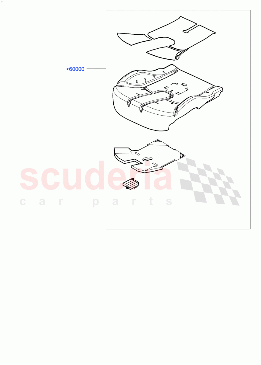 Front Seat Base (Solihull Plant Build, Sensors) ((+) "CDN/MEX/USA") ((V) FROMHA000001) of Land Rover Land Rover Discovery 5 (2017+) [3.0 I6 Turbo Diesel AJ20D6]