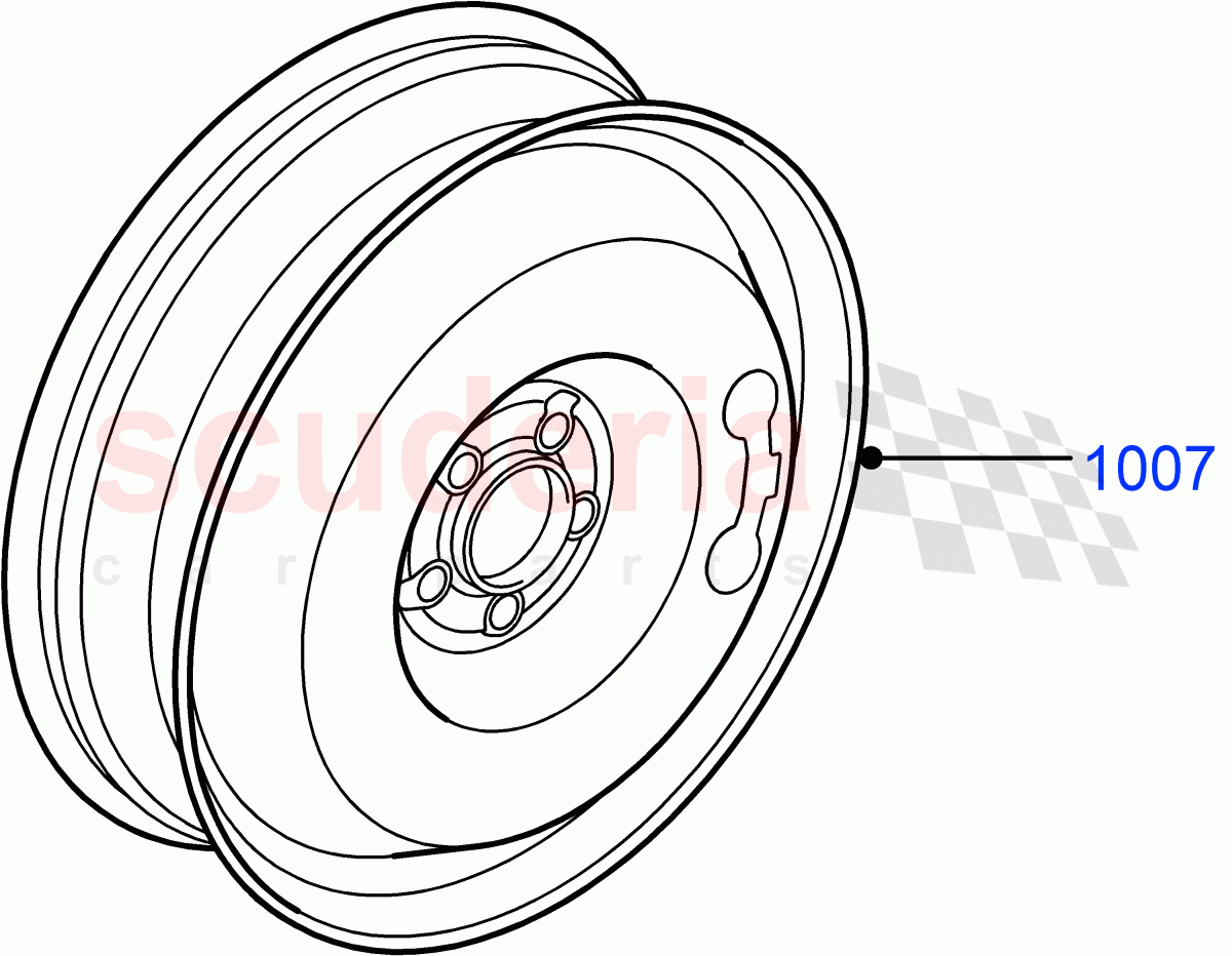 Spare Wheel (Halewood (UK), Spare Wheel - Reduced Section Steel) of Land Rover Land Rover Range Rover Evoque (2012-2018) [2.0 Turbo Petrol AJ200P]