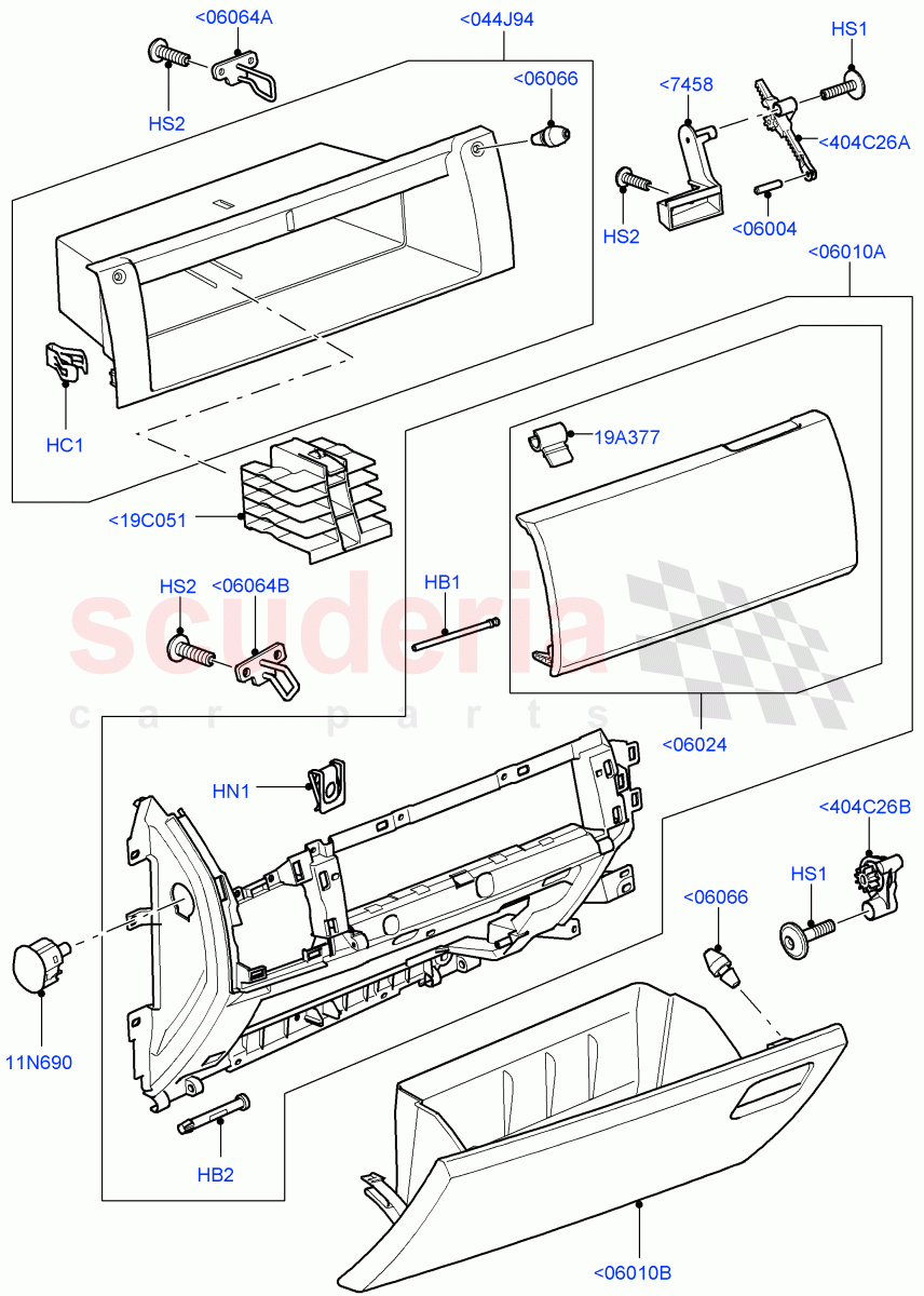 Glove Box ((V) FROMAA000001) of Land Rover Land Rover Discovery 4 (2010-2016) [5.0 OHC SGDI NA V8 Petrol]