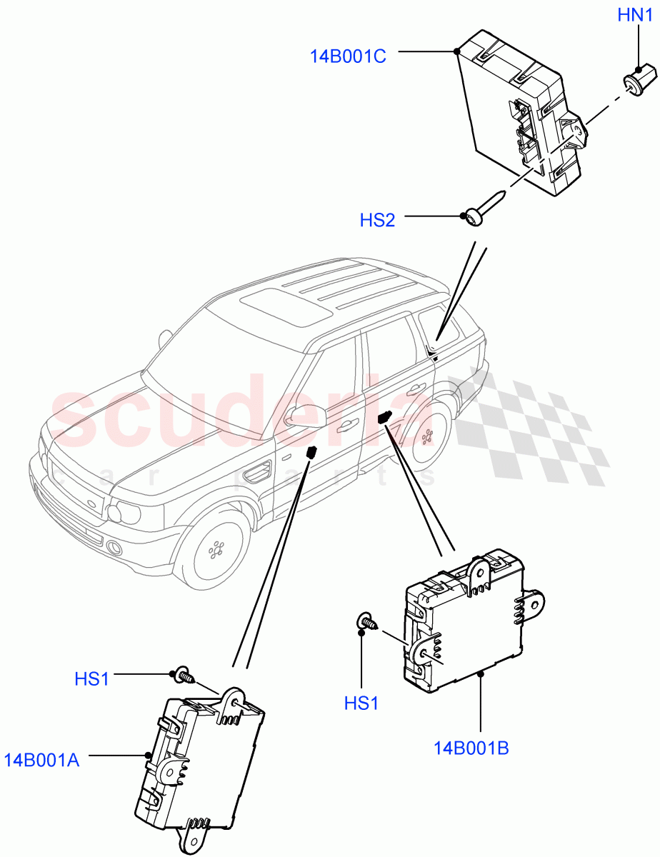 Vehicle Modules And Sensors (Door) ((V) FROMAA000001) of Land Rover Land Rover Range Rover Sport (2010-2013) [5.0 OHC SGDI SC V8 Petrol]