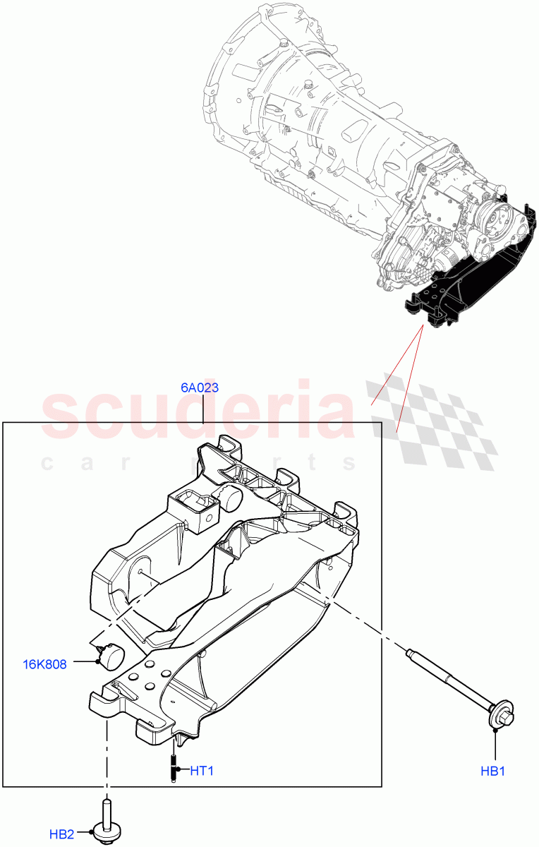 Transmission Mounting (2.0L AJ21D4 Diesel Mid, 2.0L I4 Mid DOHC AJ200 Petrol) ((V) FROMMA000001) of Land Rover Land Rover Range Rover Velar (2017+) [3.0 Diesel 24V DOHC TC]