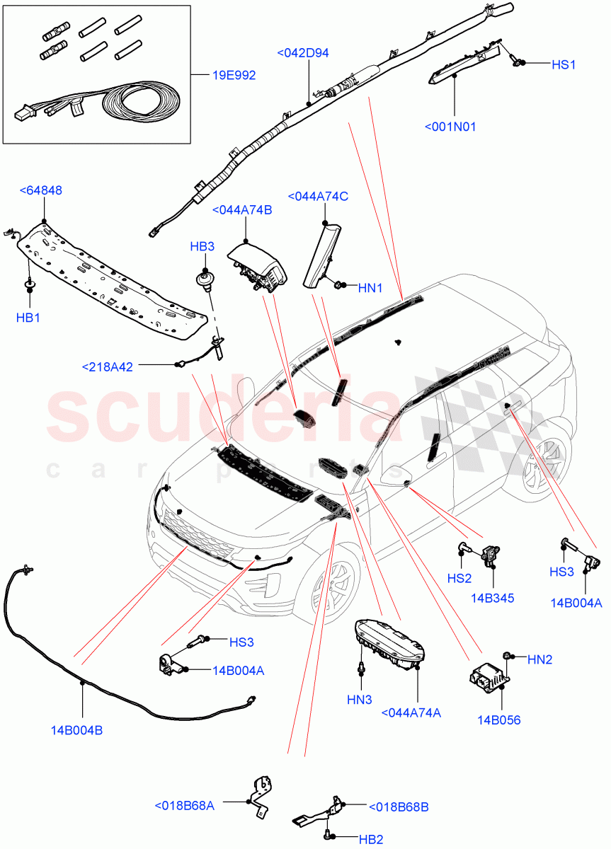 Airbag System (Changsu (China)) of Land Rover Land Rover Range Rover Evoque (2019+) [2.0 Turbo Petrol AJ200P]