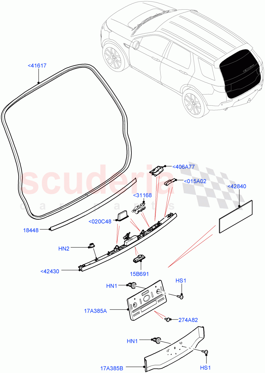 Luggage Compartment Door (Weatherstrips And Seals) (Changsu (China)) ((V) FROMFG000001) of Land Rover Land Rover Discovery Sport (2015+) [2.0 Turbo Diesel AJ21D4]