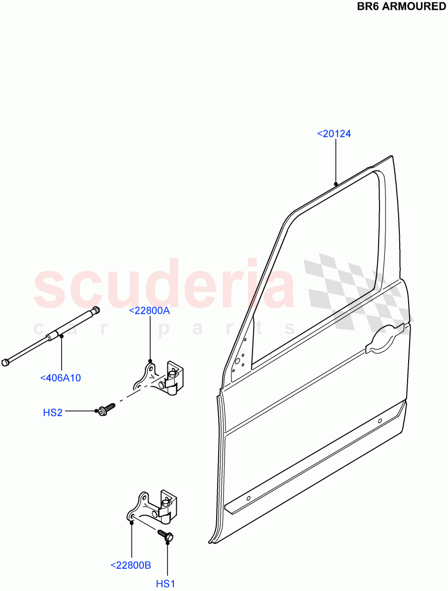 Front Doors, Hinges & Weatherstrips (With B6 Level Armouring) ((V) FROMAA000001) of Land Rover Land Rover Range Rover (2010-2012) [5.0 OHC SGDI SC V8 Petrol]